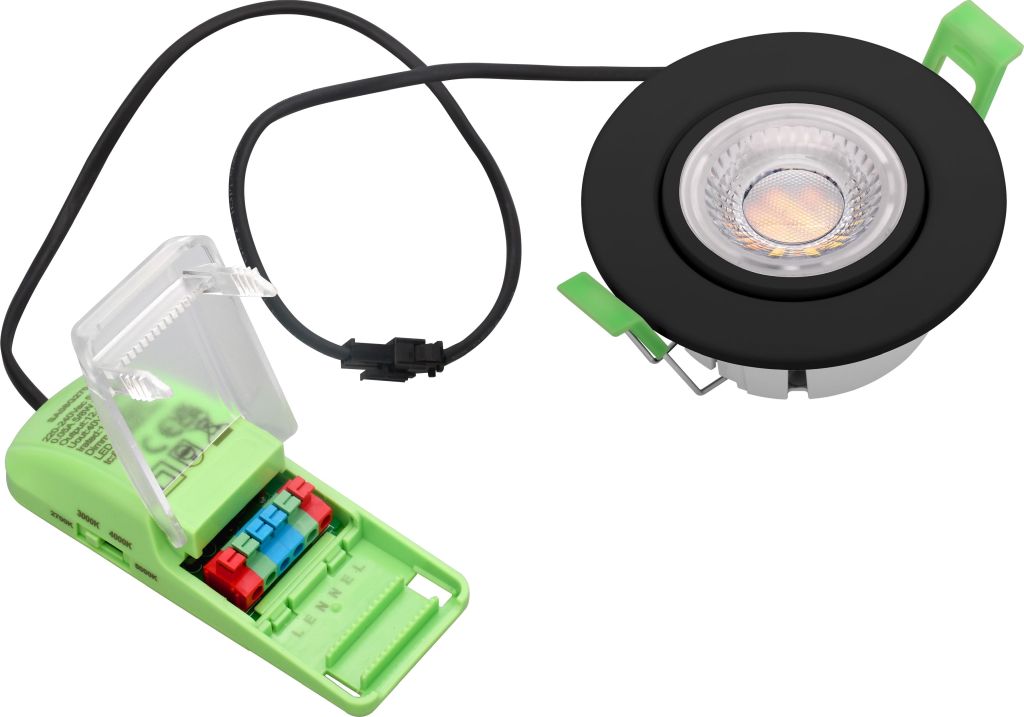 Synergy 21 LED Deckeneinbauspot Phos schwenkbar rund schwarz CCT switchable