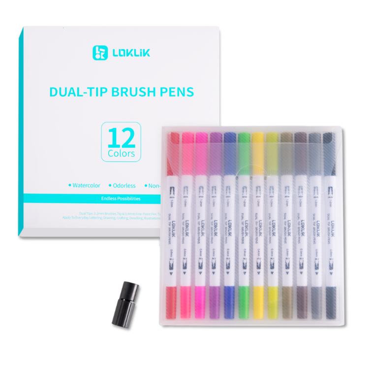 LOKLiK Dual Tip Brush Pens - 12 Farben