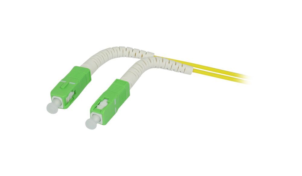 LWL-1-Faser-Patchk.  1.0mtr.SC(APC)-SC(APC), 9/125u, OS2, G657A2, AD=2mm, flexible Knickschutztülle,