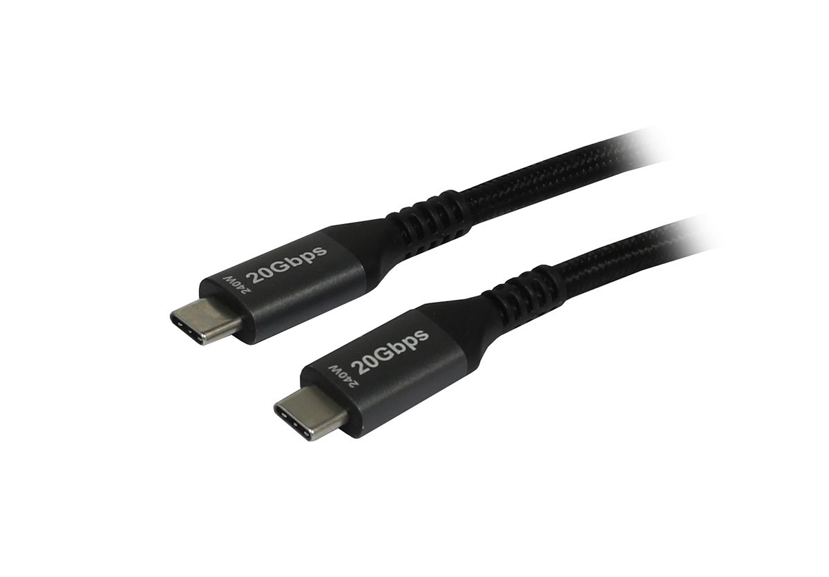 Kabel USB, C(St) => C(St),  3.0m, USB3.2,  schwarz(Textil),  20G/5A, 240W, Gen 2x2, E-Marker Chip, Synergy 21