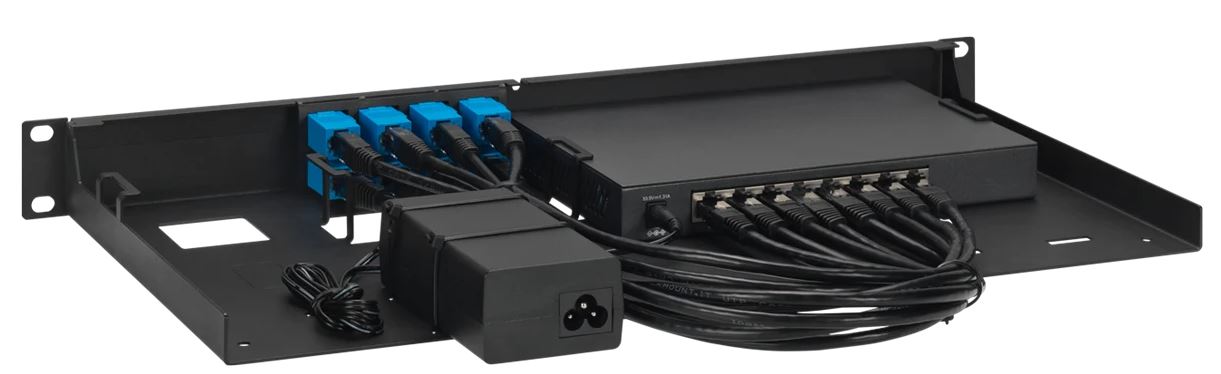 Rackmount.IT, Rack Mount Kit for Omada/TP-Link TL-SG2008/-P/SG2008/-P/ES205G/-P/OC200, UTP(ungeschirmte) Kupplung/Patchkabel, 1HE/19",