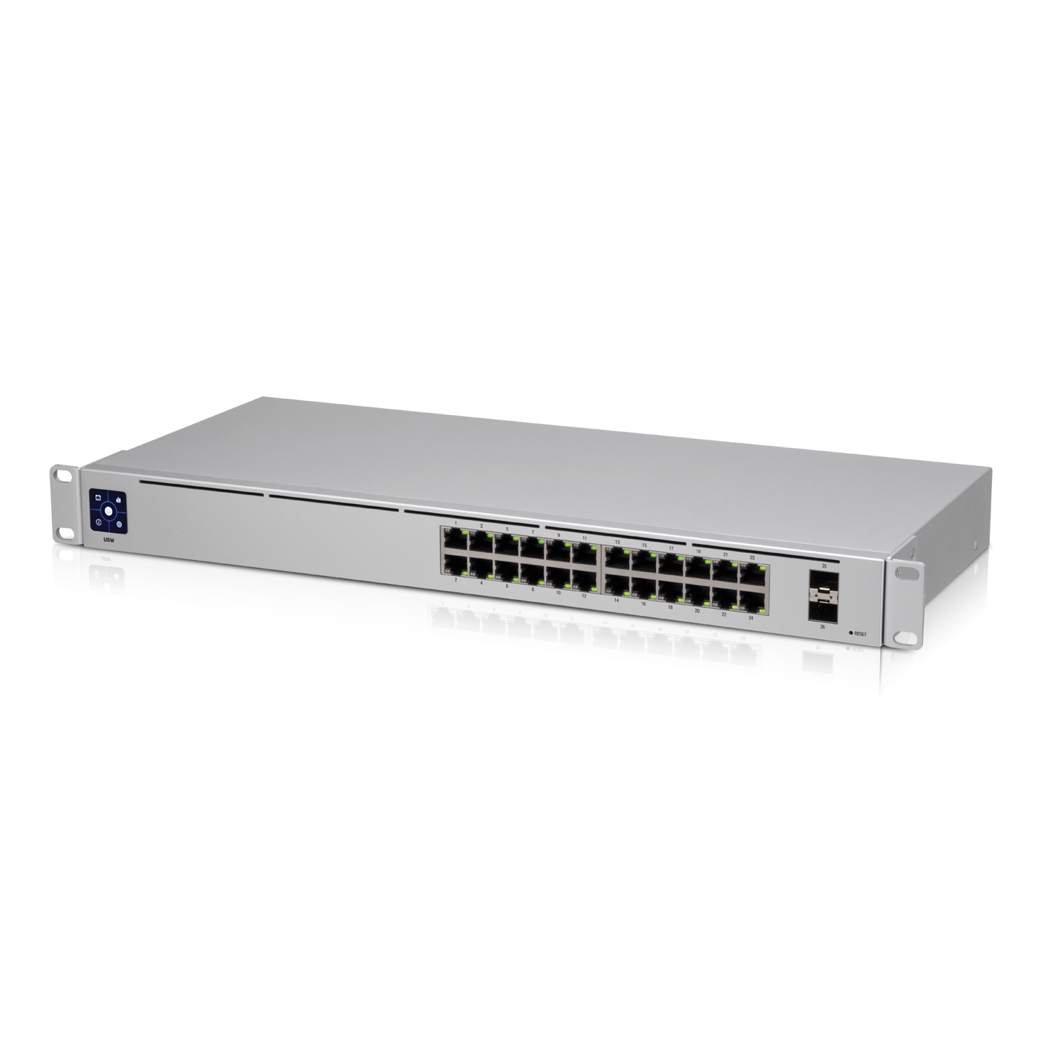 Ubiquiti Switch smart managed Layer2 26 Port • 24x GbE • 2x SFP • 19" • Lüfterlos • UniFi • USW-24