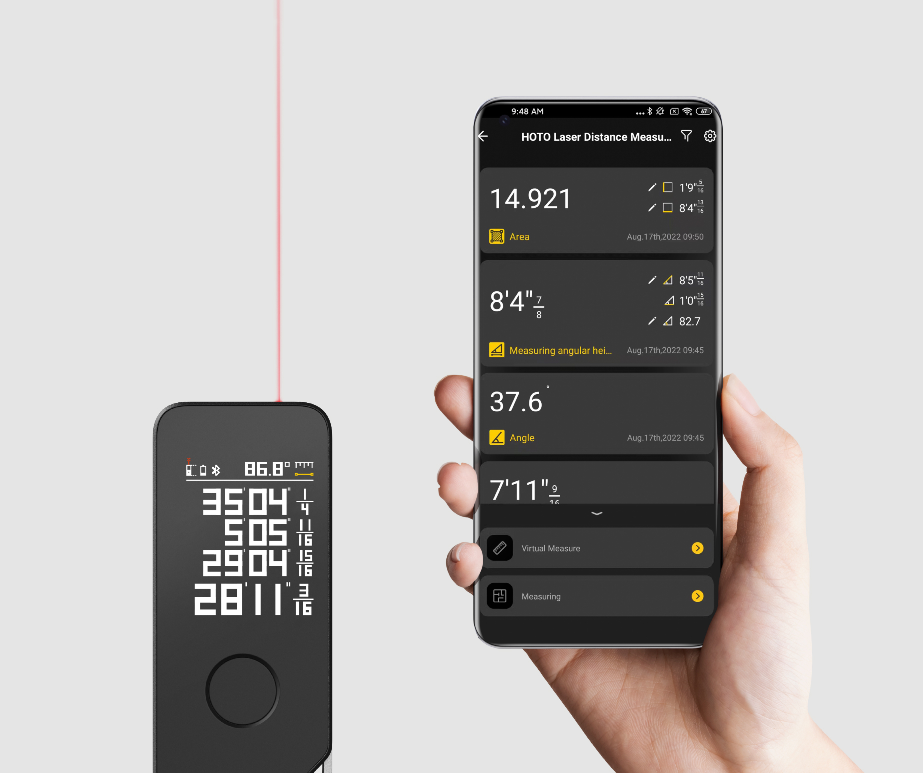 HOTO • Scales & Measures • Smart Laser Measure Pro • H-D50