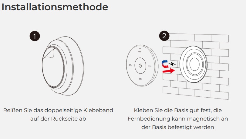 MiBoxer K2S-W LED Fernbedienung Mini Remote 2,4GHz dual white (CCT) + Dimm rund (w)