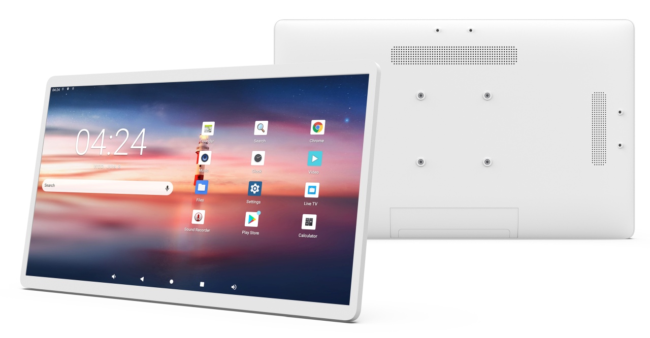 ALLNET High Performance Display 24 Zoll, Android 12, RK3588, HDMI In, Farbe weiß, für Batterie Standfuß kompatibel
