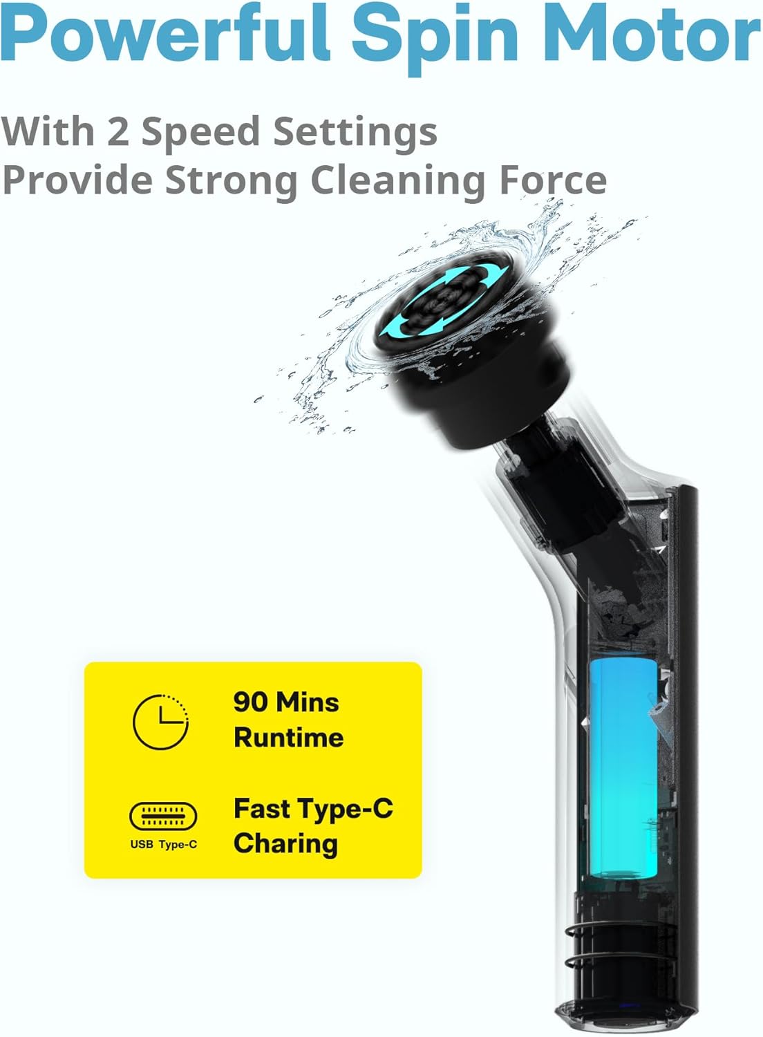 HOTO • Srubbers • Electric Spin Scrubber • QWQJS001