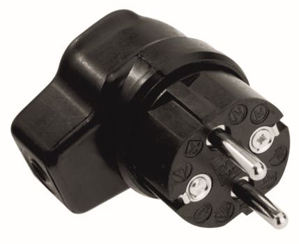 BACHMANN Vollgummi-Winkelstecker, Black Mit Safety Contact