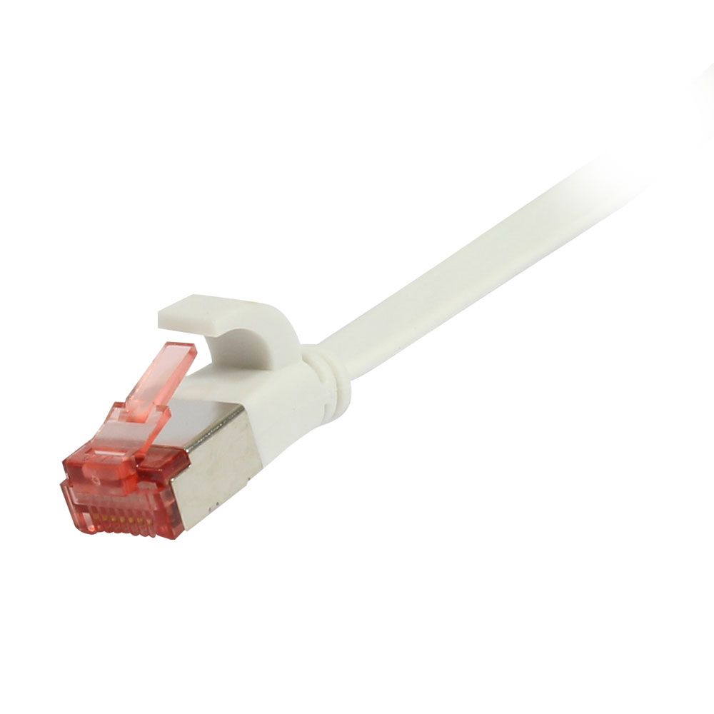 Patchkabel RJ45, CAT6 250Mhz,  2m weiss, FTP(U/FTP), TPE(Superflex), Flach, Synergy 21,