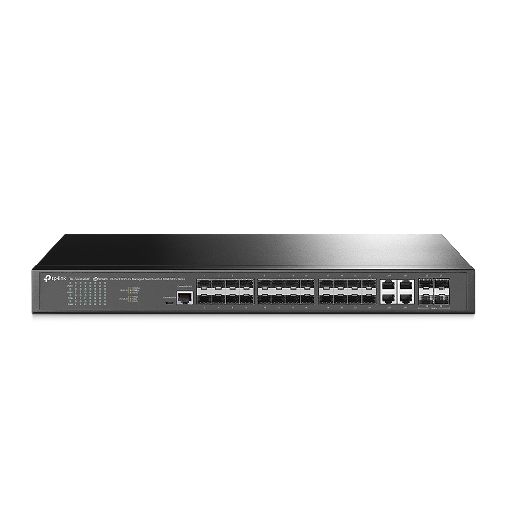 TP-Link Switch full managed Layer2+ 28 Port • 24x SFP • 4x SFP+ • 19" • Omada • SG3428XF TP-Link Switch full managed Layer2+ 28 Port • 24x SFP • 4x SFP+ • 19" • Omada • SG3428XF