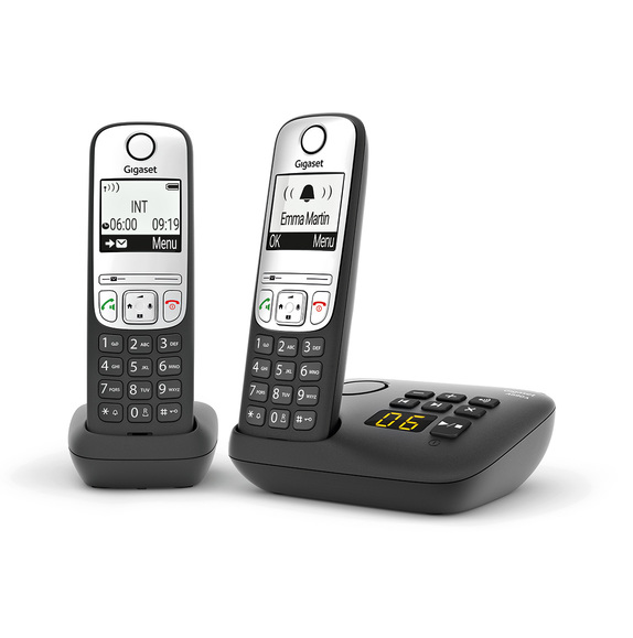 GIGASET A690A DUO Mit Anrufbeantworter - Schwarz/Silber