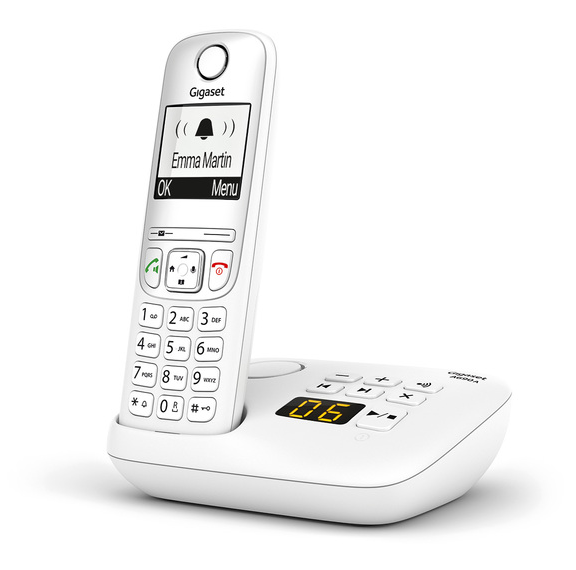 GIGASET A690A Weiss Anrufbeantworter Einstellbare Klangprofile Freisprechen Telefonbuch Fr 100 Namen Bel. Black - Wei Display