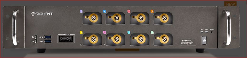 Siglent SDS6208L Digitales Speicheroszilloskop / Das SDS6208L ist ein Speicheroszilloskop bietet eine Bandbreite von 2 GHz, sowie 8 analoge Kanäle und 16 digitale Kanäle Siglent SDS6208L Digitales Speicheroszilloskop / Das SDS6208L ist ein Speicheroszilloskop bietet eine Bandbreite von 2 GHz, sowie 8 analoge Kanäle und 16 digitale Kanäle