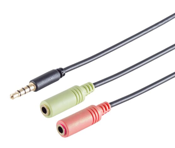 Kabel Y-Adapter, TRRS jack, Klinke, (St/2x Bu), 0,25m Kabel Y-Adapter, TRRS jack, Klinke, (St/2x Bu), 0,25m