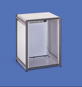 Vertiv(KnüRr) Cabinet Klein 9HE,T600mm,Lochraster/T-Nut,Lichtgrau, Ohne FronttüRe