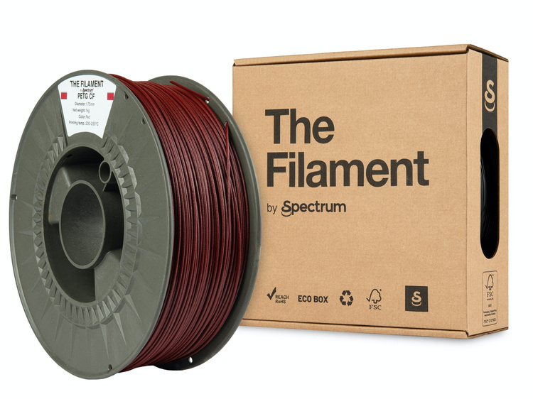 Spectrum Filaments TF-24110 3D printing material Polyethylene terephthalate glycol-carbon fiber (PETG-CF) Red 1 kg
