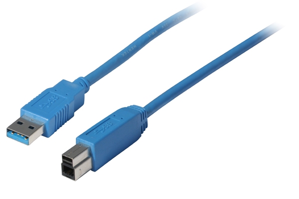 Cable USB, A(St) B(St), 5.0m, USB3.0, Blau