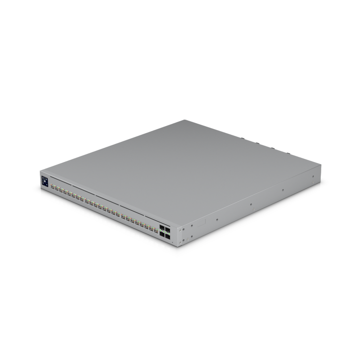 Ubiquiti Switch full managed Layer3 28 Port • Stacking • 16x 10GbE • 8x 2,5GbE • PoE Budget 1050W • 24x PoE bt • 4x SFP28  • 19" • UniFi • ECS-24S-PoE