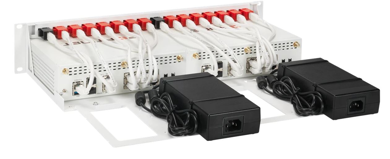 Rackmount.IT, Rack Mount Kit for Fortinet, FortiGate 80-81F-PoE [DSL & FW] Duo, UTP(ungeschirmte) Kupplung/Patchkabel, 2HE/19",