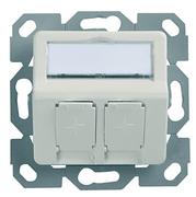 TelegäRtner ModulträGer,UP-Dose,F. 2xAMJ/AMJ-S-Mod./Kupp.,AW, 30Grad, 50x50 Design, Ohne Rahmen, (Keystone)