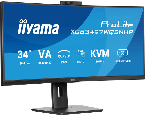 iiyama ProLite XCB3497WQSNPH-B1 computer monitor 86.4 cm (34") 3440 x 1440 pixels UltraWide Quad HD LED Black