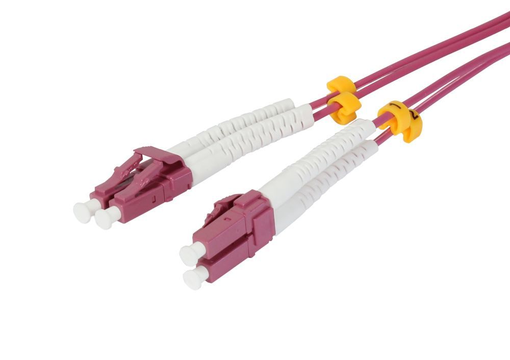 LWL-2-Faser-Patchk.  1.0mtr.LC-LC, 50/125um,OM4, AD=2mm, flexible Knickschutztülle, Synergy 21