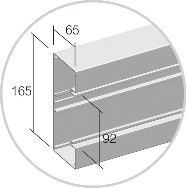 TEM Serie  Modul Brüstungskanal TRUNKING BASE MA165x65 ES
