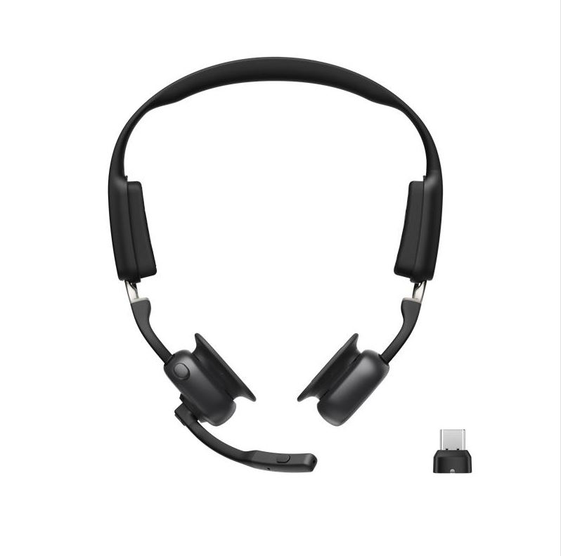 SHOKZ OpenMeet UC Wireless Bluetooth Bone Conduction Videoconferencing Headset with USB-C adapter