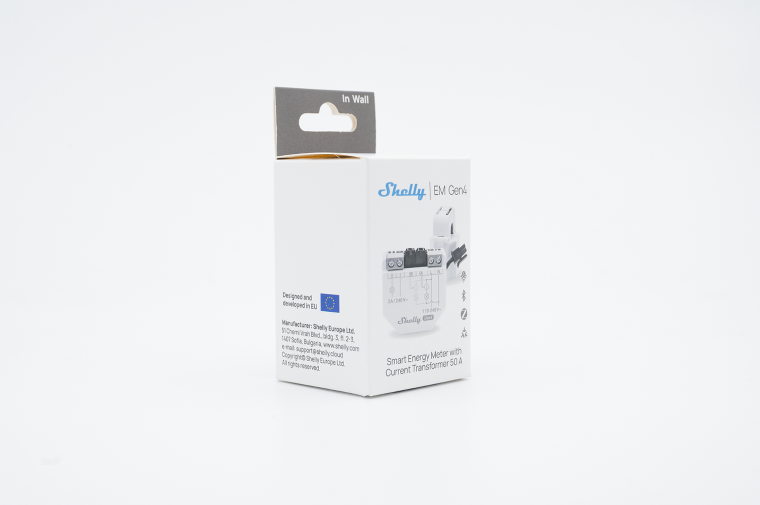 Shelly · Unterputz · "EM Gen4" · Messfunktion · WLAN · Zigbee · Matter · Bluetooth