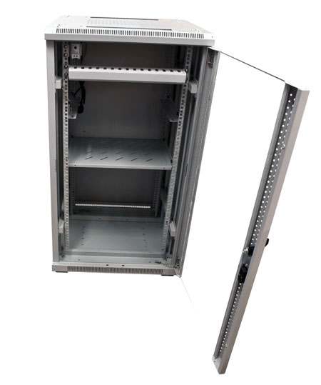 ALLNET 19"Schrank, 42HE, B600/T1200mm, Glastür, Lichtgrau, SNB-Serie,