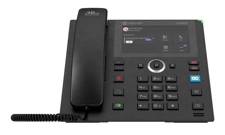 AudioCodes Teams C456HD IP-Phone PoE GbE black with integrated BT and Dual Band Wi-Fi 6