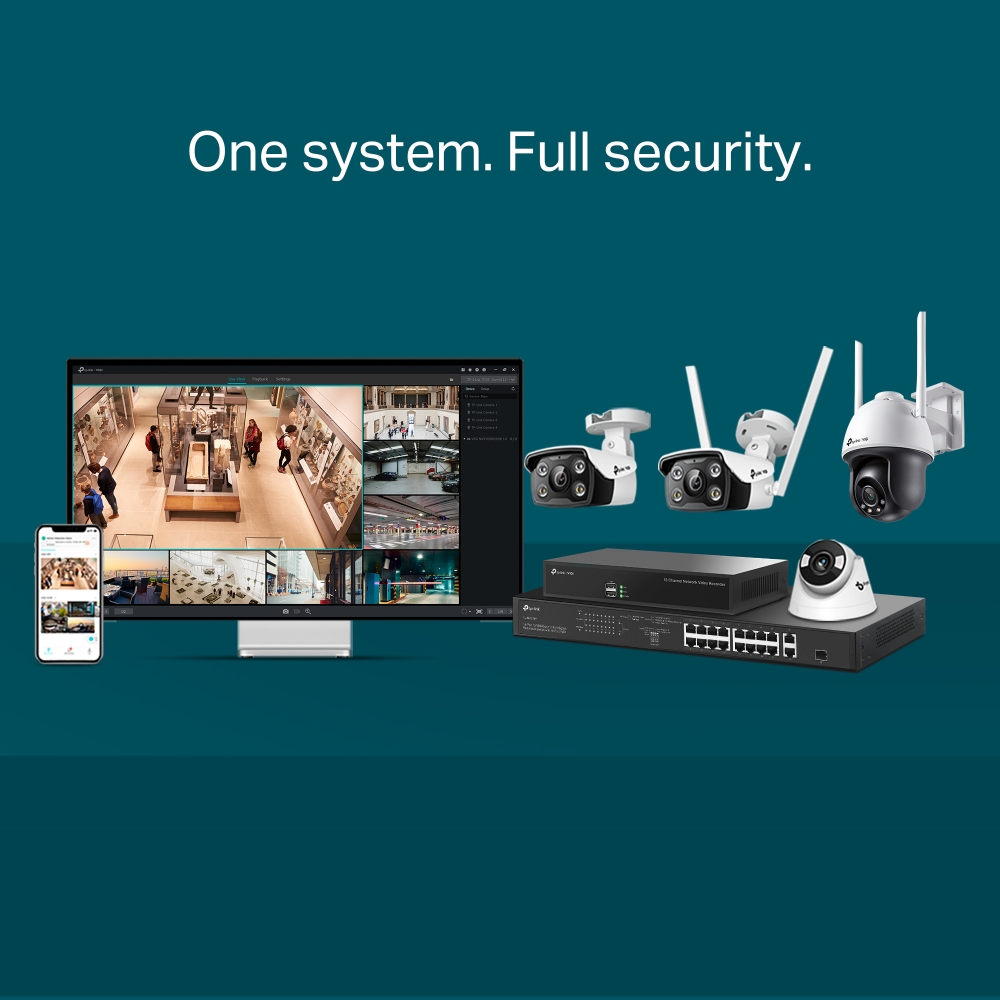 TP-Link - 4MP Outdoor Full-Color Bullet Network Camera - VIGI C340(4mm)
