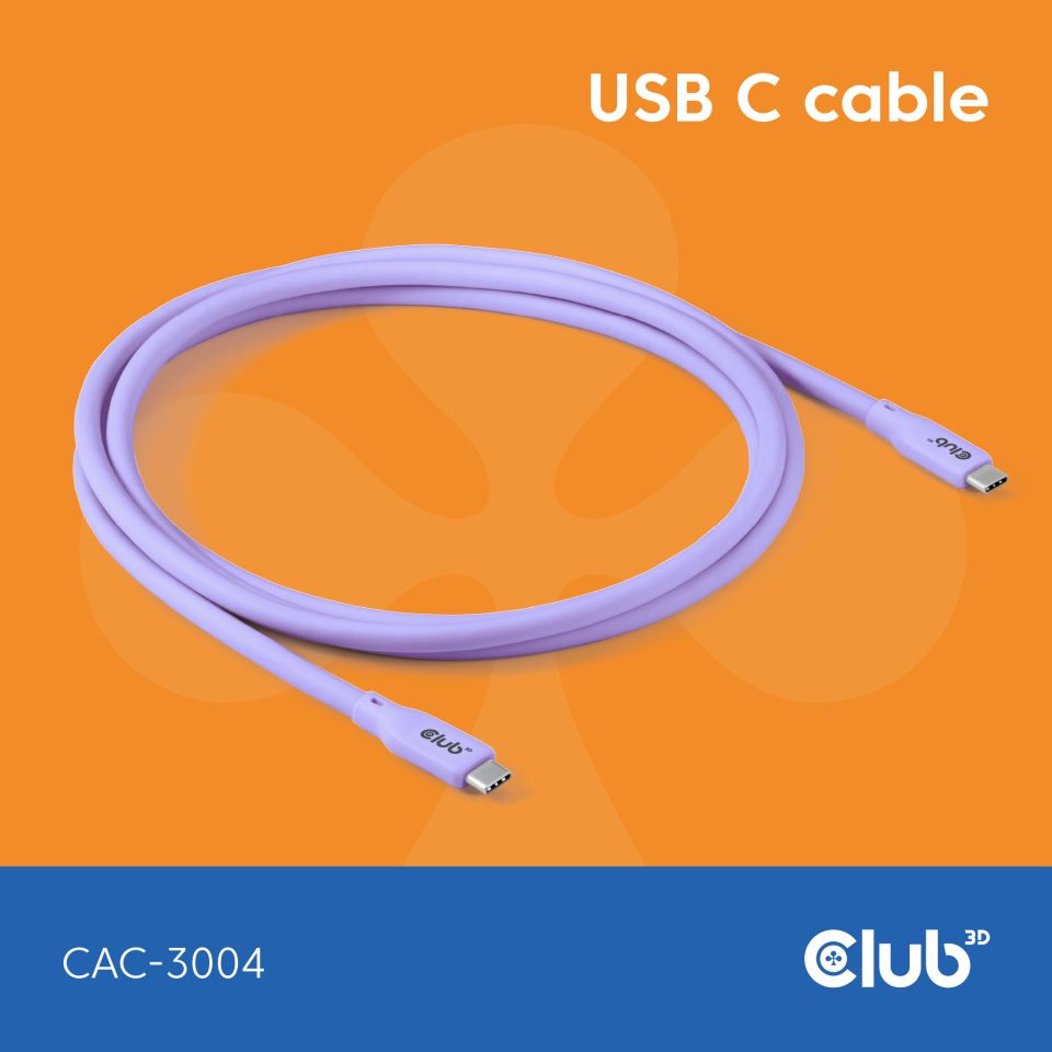 Kabel USB 4.0 C (St) => C (St)  2,0m *Club3D* - LIFESTYLE *lila*